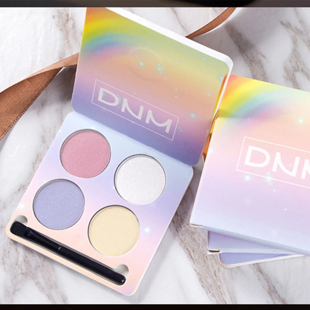 4 цвета макияж матовые тени для век Палитра блестящие Пудра пигмент косметика