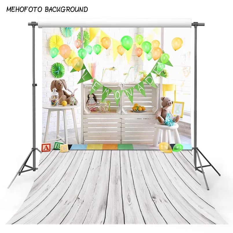 5X7 футов Шевроны стены воздушные шары 1-й день рождения торт Детские фотографии фоны индивидуальные фотографические фоны для фотостудии