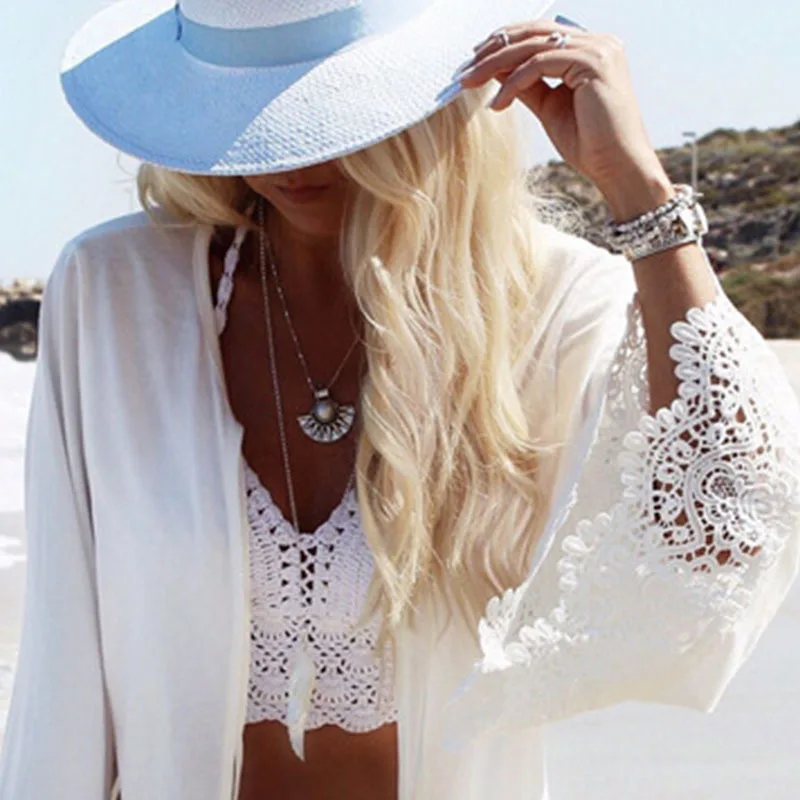 2018 пляжная шифоновая юбка-накидка блузка для купания сексуальный топ тонкое