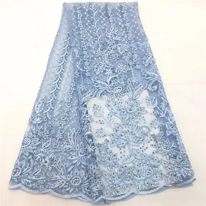 Последняя ткань для одежды во французском стиле Тюлевая кружевная вышитое
