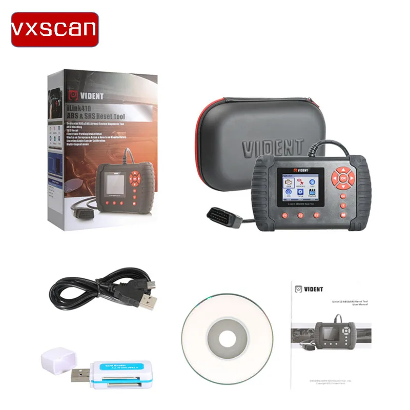 Оригинальный VIDENT iLink410 поддержка ABS & SRS Инструмент сброса диагностический