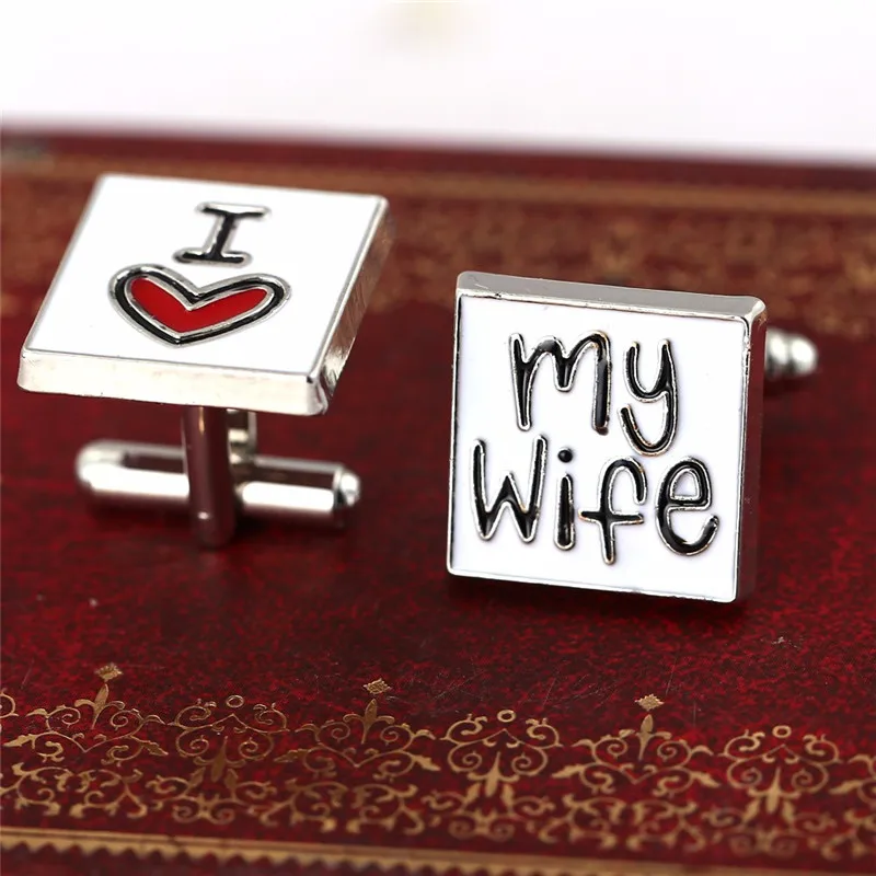 Запонки мужские с надписью I Love My Wife 12 пар/Лот | Украшения и аксессуары