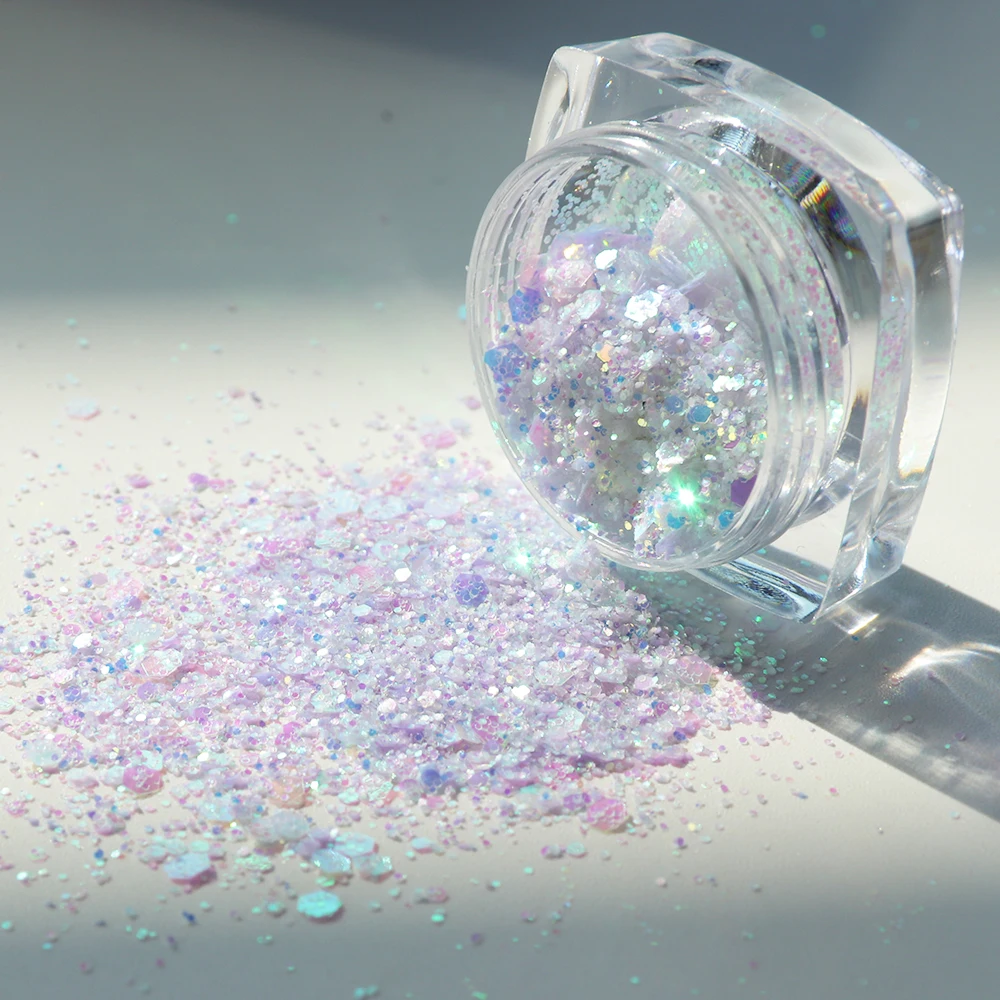 Mixed 8pcs Change Color Nail Glitter Powder Nail Sequins UV/Sunlight Sensitive Paillette Dust Decorations Manicure Access TR913