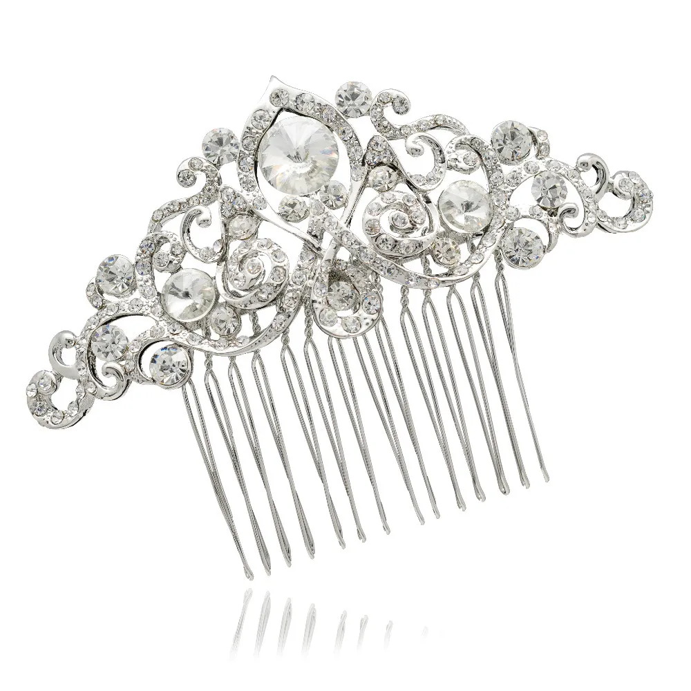 Романтическая модная расческа для волос с цветами со стразами и кристаллами
