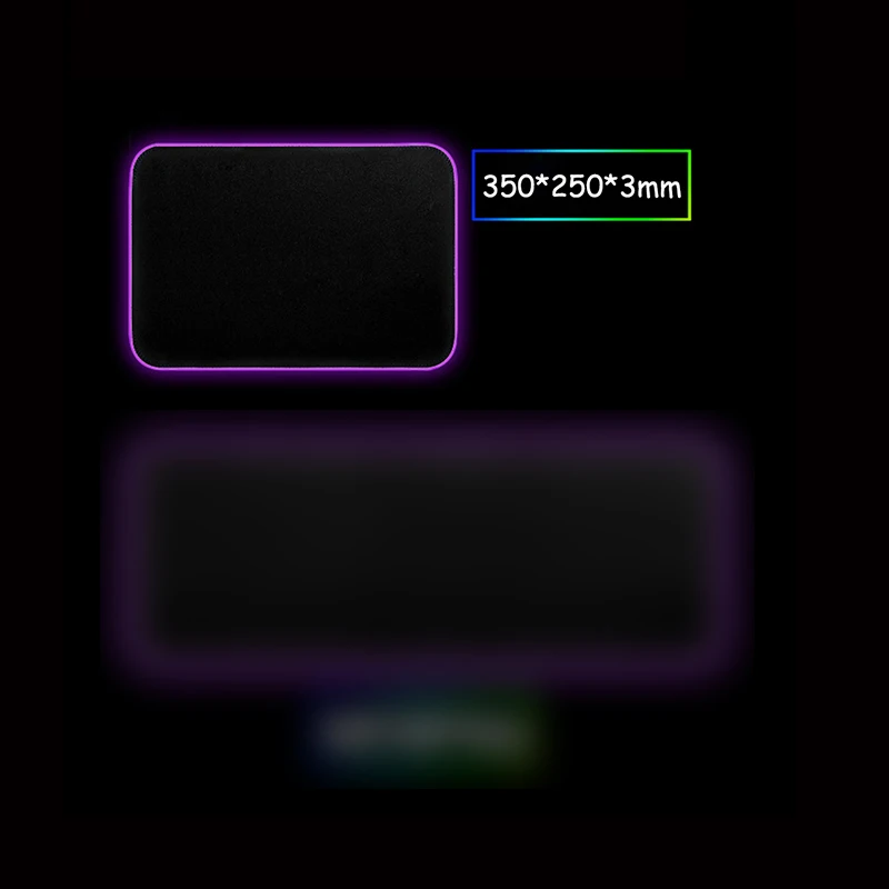 35x25cm RGB игровой коврик для мыши светодиодный с подсветкой анти-с блокировкой Скольжения Край натуральный каучук игровые аксессуары для геймеров подарок большой коврик для мыши xl - Цвет: 35x25cm