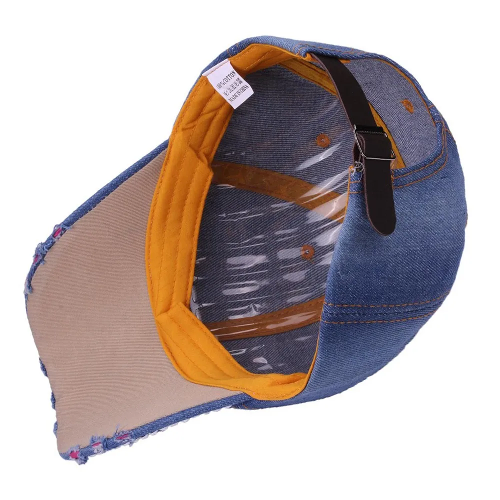 Новинка женская и мужская бейсбольная Кепка из джинсовой ткани с регулируемыми