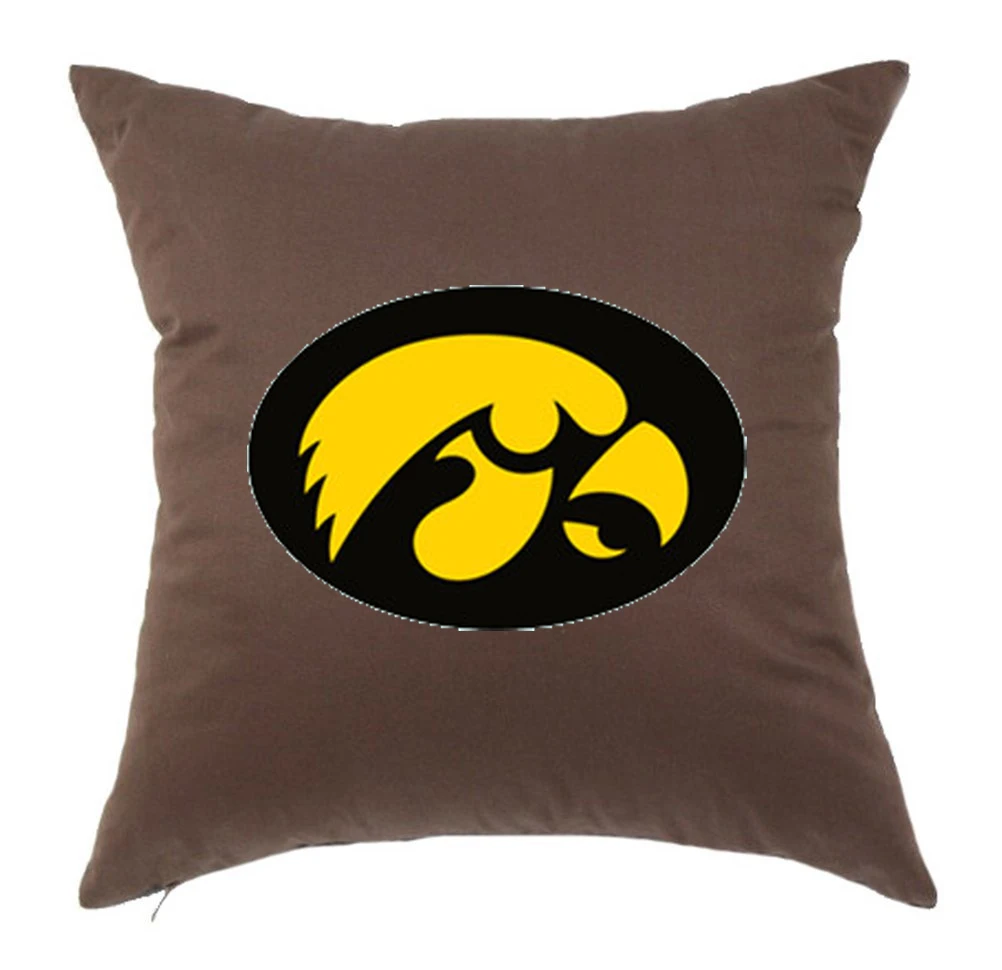 2016 Новый хлопок Лен Айова Hawkeyes Печати Подушки Домой квадрат наволочка бесплатная