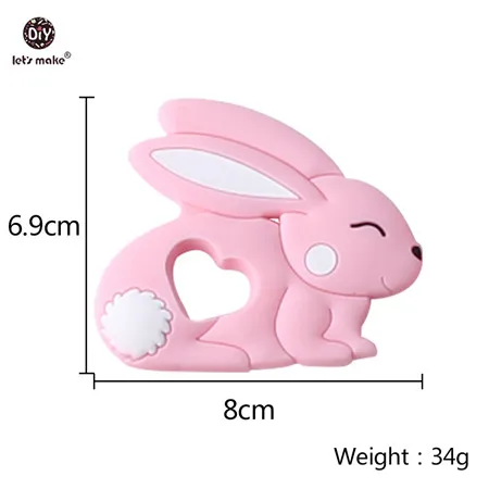 jade rabbit Let's Make Baby Teether 1 шт. грызун мультфильм животное пищевой силиконовый прорезыватель BPA бесплатно коала Прорезыватель зубов "медведь" для зубов крошечный стержень - Цвет: jade rabbit