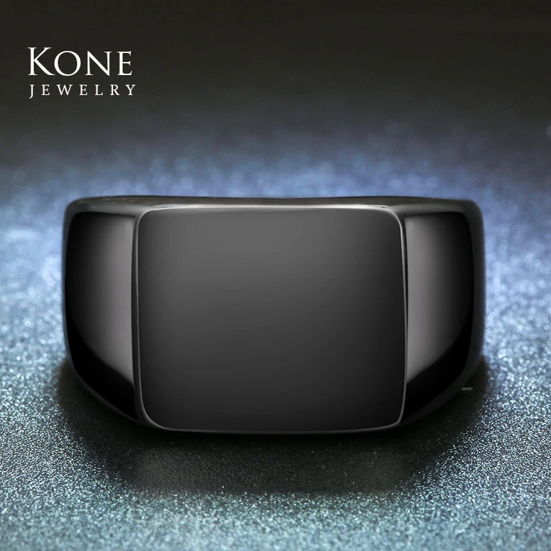 3 Color Punk Polished Stainless Steel Big Midi Ring Smooth Signet Band For Rapper Men Biker | Украшения и аксессуары