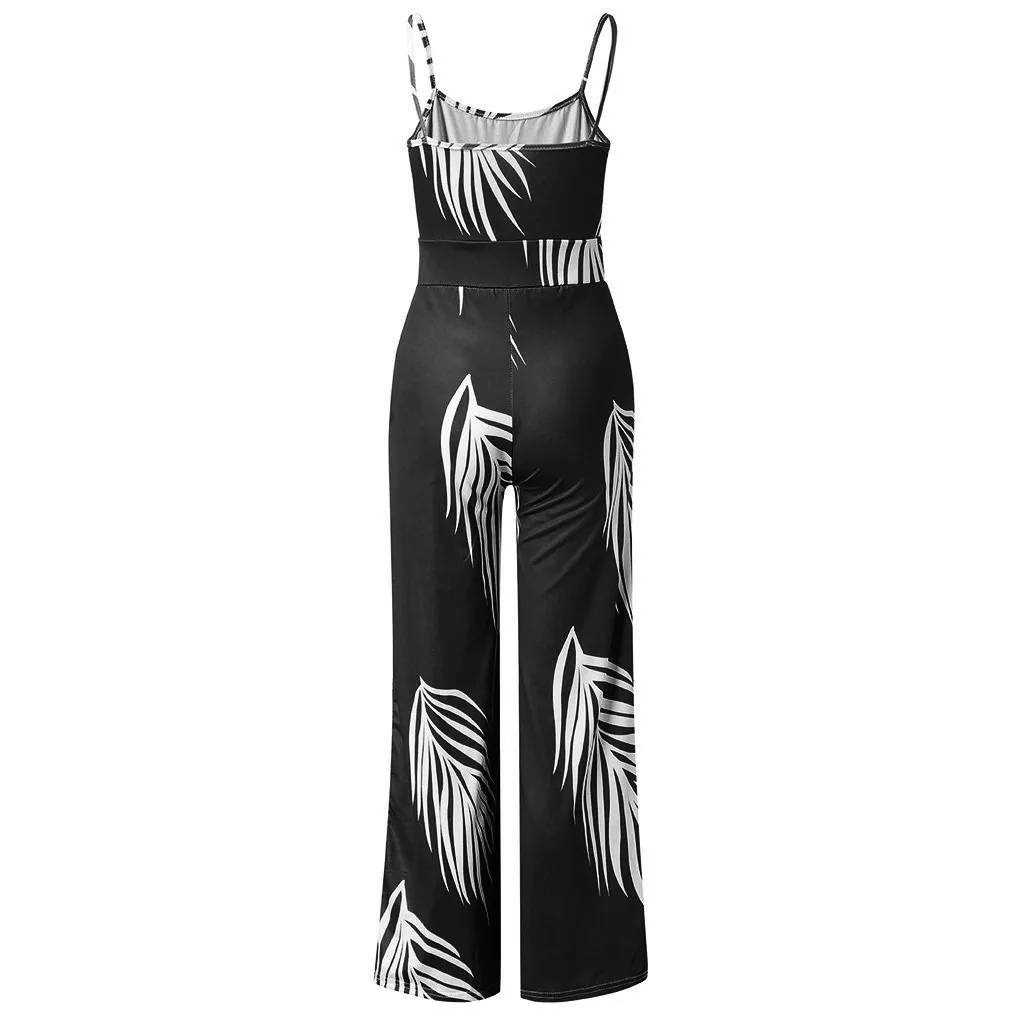 Elegant Women Summer Fashion Floral Print Lady Sling Sleeveless Jumpsuit women jumpsuit romper sexy women bodysuit overalls
