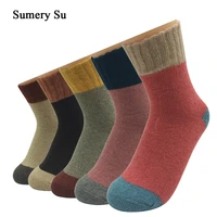 5 pairslot thick wool socks women winter cashmere cotton warm socks charming ladies girls meias