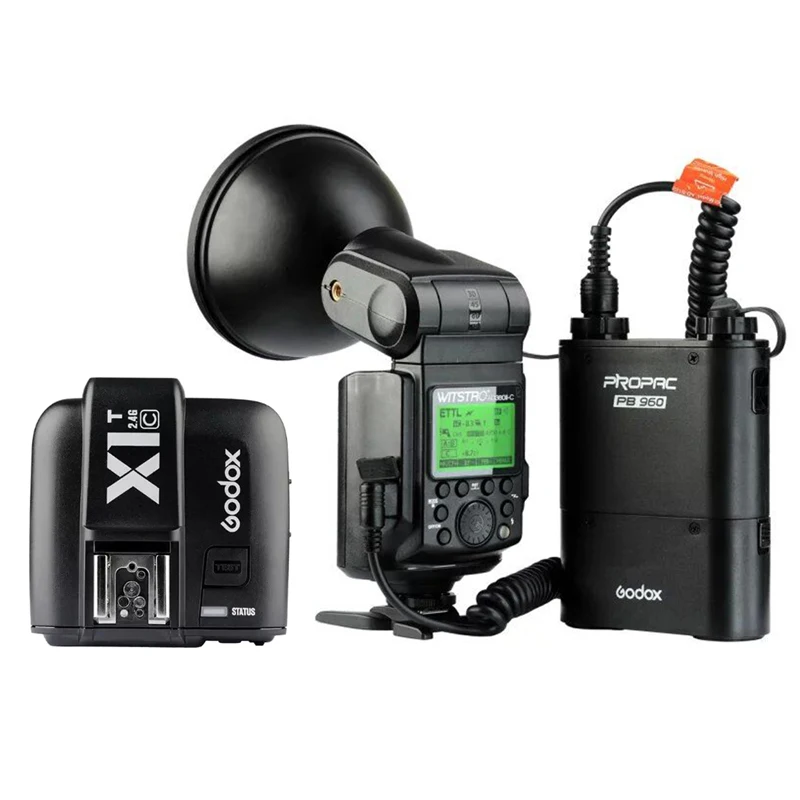 GODOX WITSTRO AD360II-C ttl мощная высокоскоростная вспышка+ PB960 литий Батарея черный+ X1C ttl передатчик для Canon EOS Камера