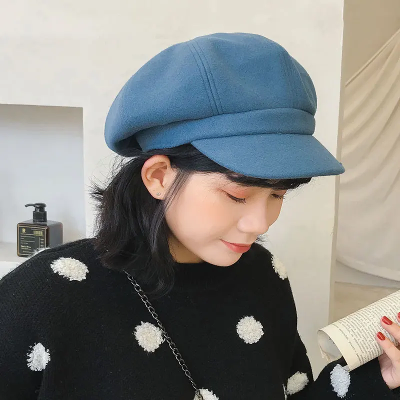 Aorice CF984 Hat Female Winter Duck Tongue Beret Retro Painter Woolen Octagonal Cap Lady Autumn and | Аксессуары для одежды