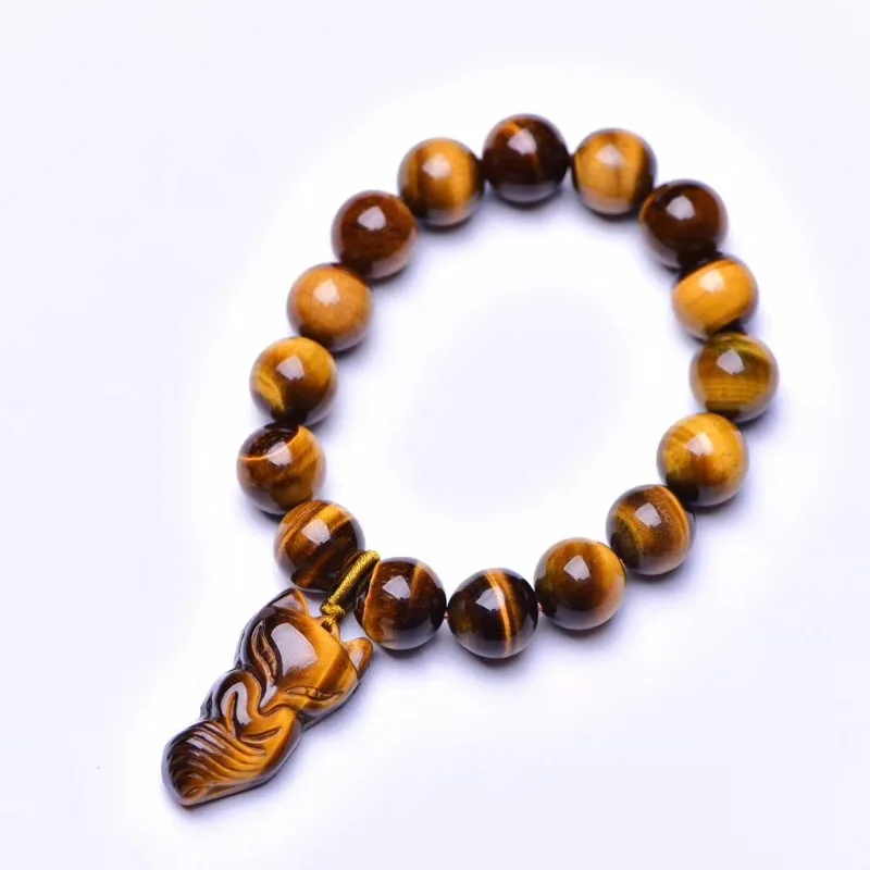 Оптовая продажа желтый тигровый глаз браслет из натурального камня jourssnow круглые