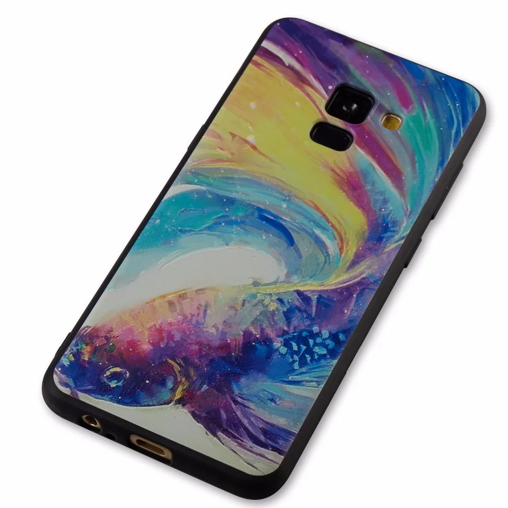 Задняя крышка для samsung J6 2018 J4 чехол 3D защитный кожух телефона мягкий силиконовый