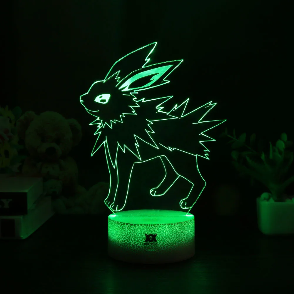 Популярная игра Покемон Eevee семейная серия 3D лампа USB мультфильм ночной Светильник СВЕТОДИОДНЫЙ 7 цветов Настольная лампа подарки для детей HUI YUAN бренд