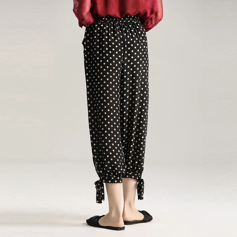 Брюки из натурального шелка до щиколотки 100% тутового женские повседневные брюки