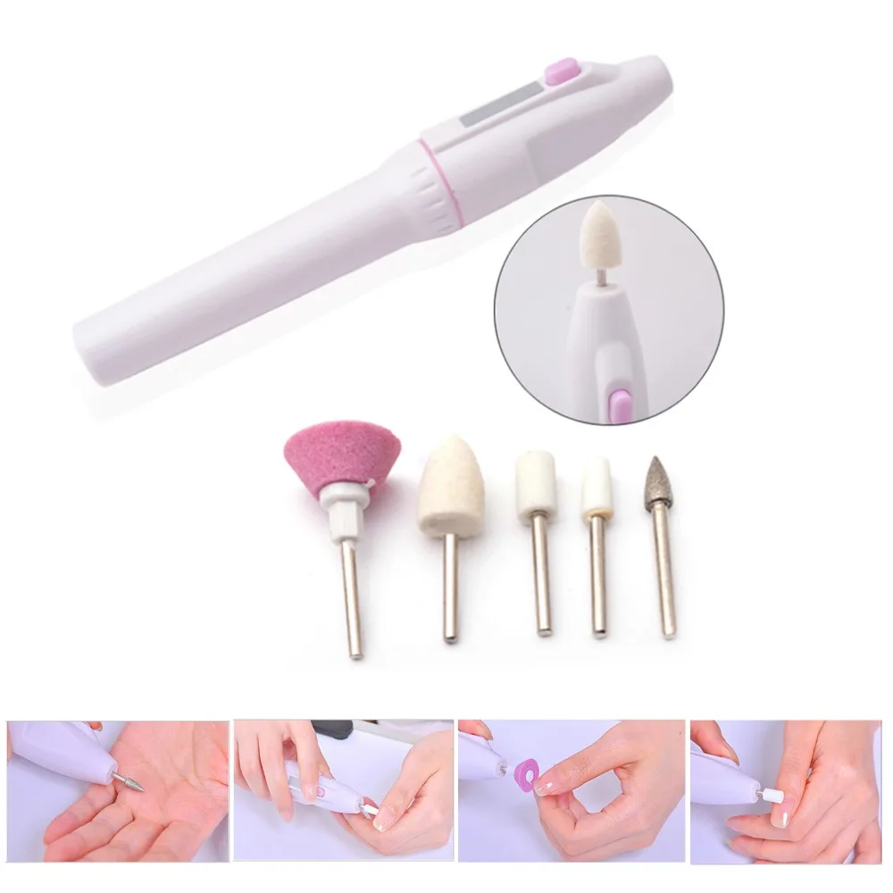 

5 in 1 Electric Nail Drill Set Pedicure Manicure Drills Grinding Machine Nail Buffing Tools Sanding Bits Toe Nail Files+bag