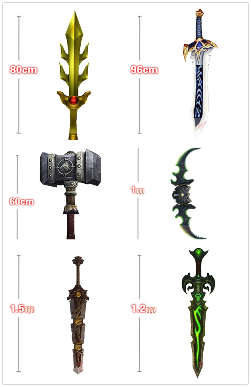 80-180 см, 1:1 WOW Arms, 3D бумажная модель, сделай сам, ручная игрушка-головоломка, мир войны, фотобумага, меч Doomhammer, подарок на Рождество
