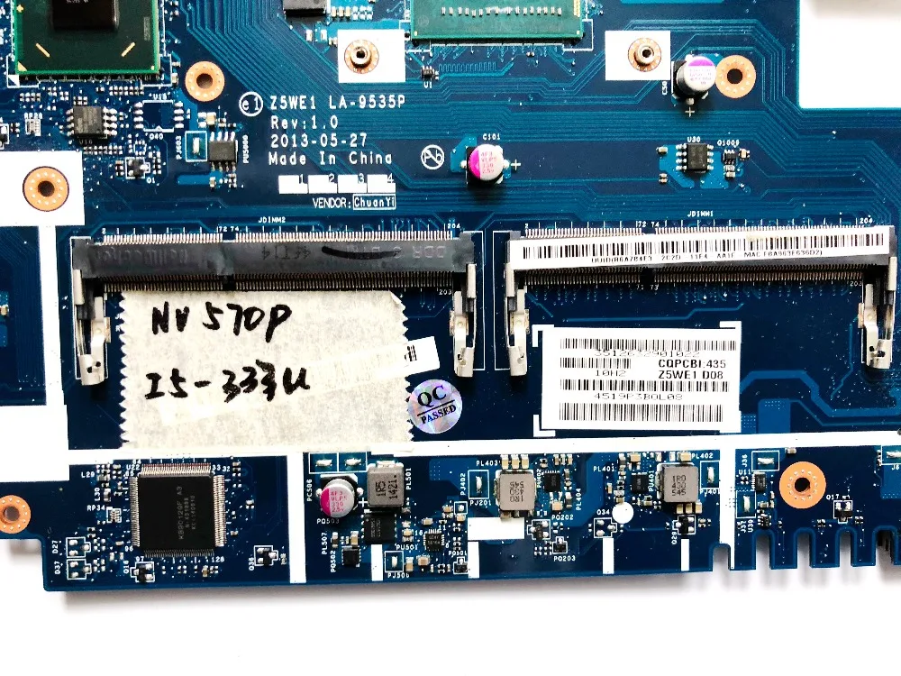 Оригинальный Для ACER E1-570 NV570P Материнская плата ноутбука E1-571 I5-3337U Z5WE1 LA-9535P