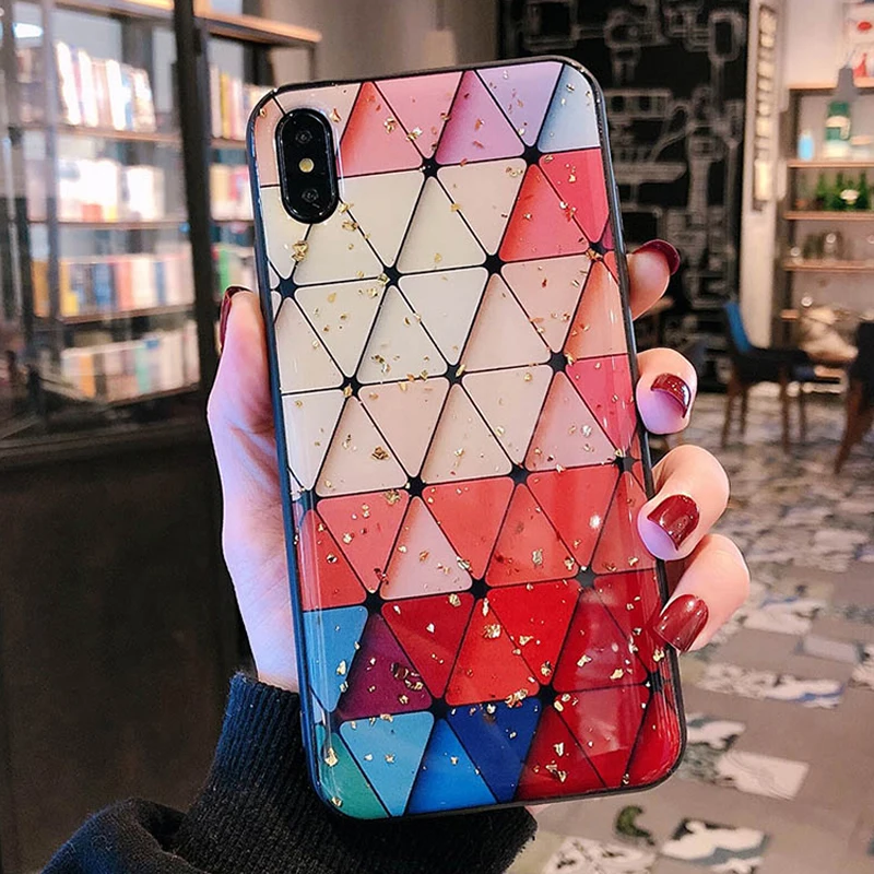 Роскошный блестящий Ромбический чехол для телефона iPhone XS Max XR X 8 7 6 6S Plus с полной