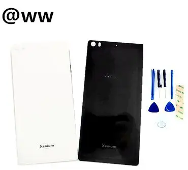 Черный чехол на дверь, запасные части для Philips Xenium X818, чехол на батарейку, чехол на заднюю крышку с клеем