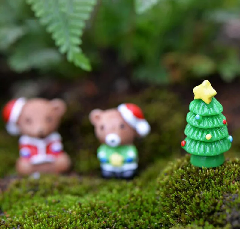 Медведь для рождественской елки украшение миниатюрная фигурка сказочный сад
