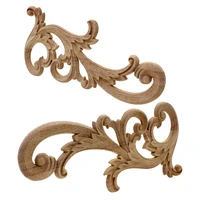 runbazef european style wood long floral carving applique carved home decoration accessories door cabinet furniture figurines