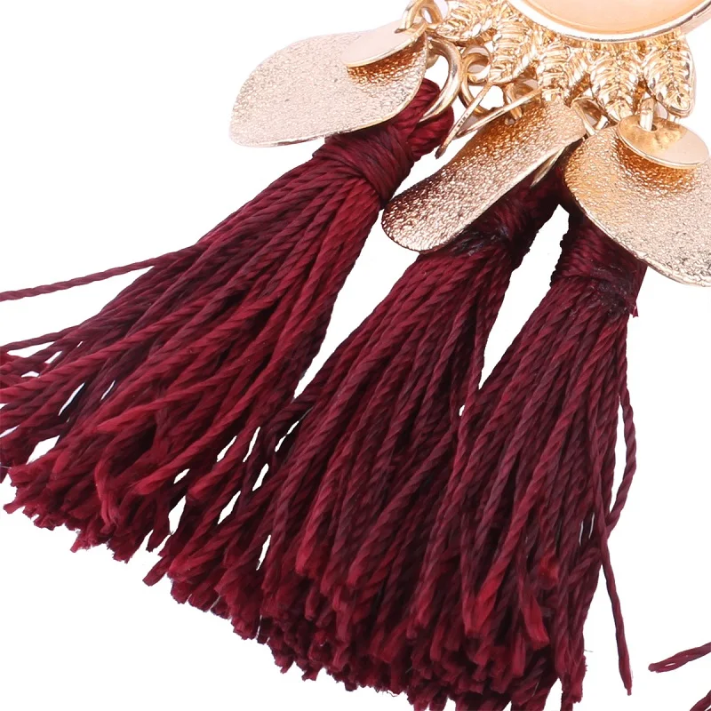 

Naomy&ZP Ethnic Tassel Earrings Dangle Bohemian Earrings for Women Coin Boho Fringe Drop Earrings Stones Vintage Jewelry Brincos