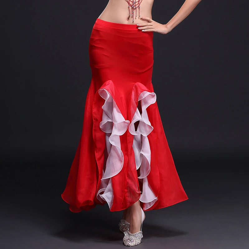 Женская юбка для танца живота 7 цветов профессиональная длинная живота|clothes box|skirt