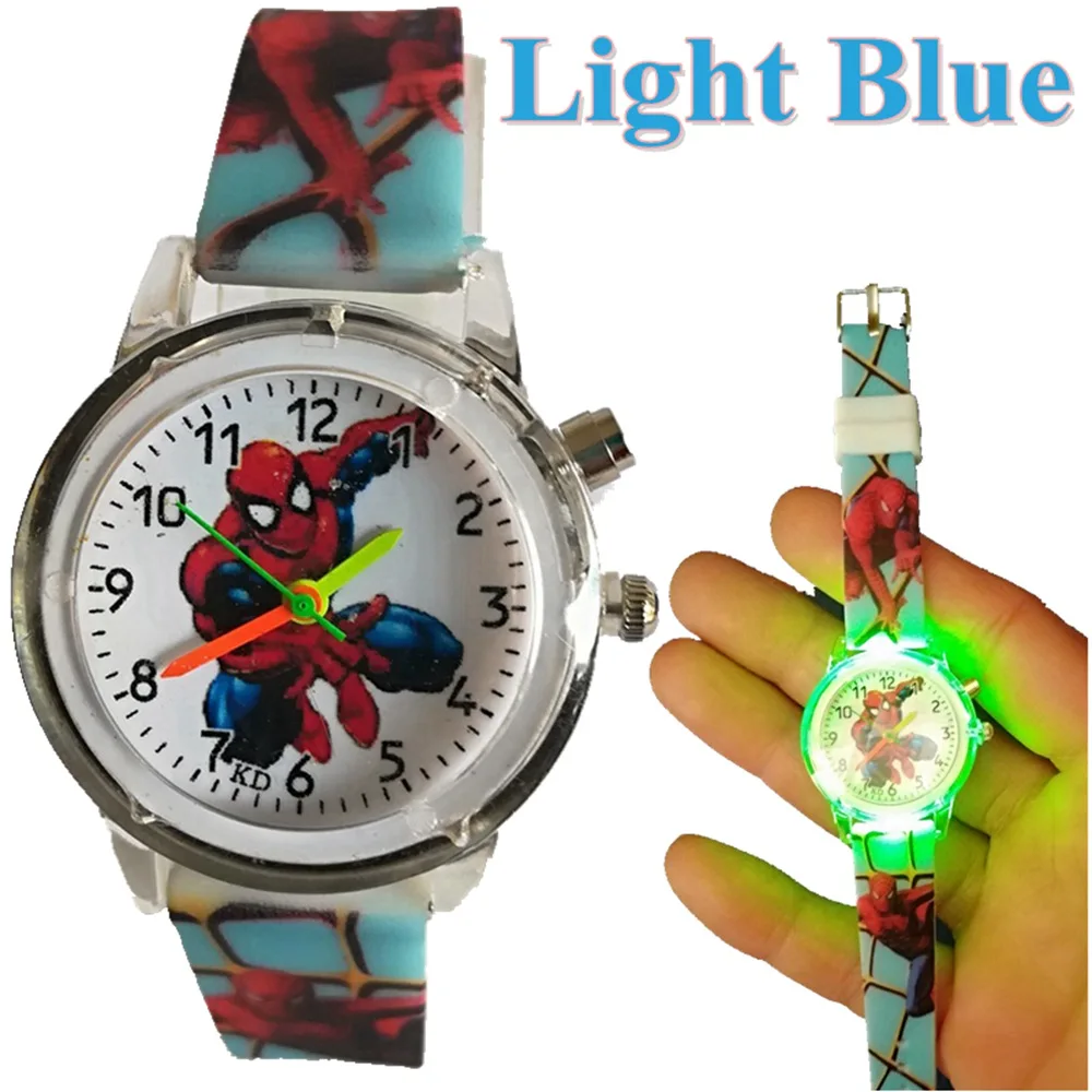 Light Blue Модные детские, для мальчиков, студентов, мягкий резиновый светильник, часы для девочек, подарок на день рождения, вечерние, мигающие электронные кварцевые часы - Цвет: Light Blue