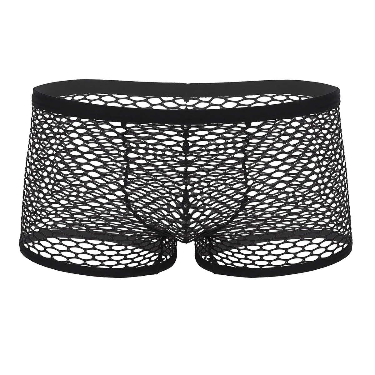 TiaoBug Для мужчин ажурные дышащие трусы сетки See Through Sheer низкой посадкой Эротика прозрачный боксер горячей привлекательное нижнее белье для геев трусы
