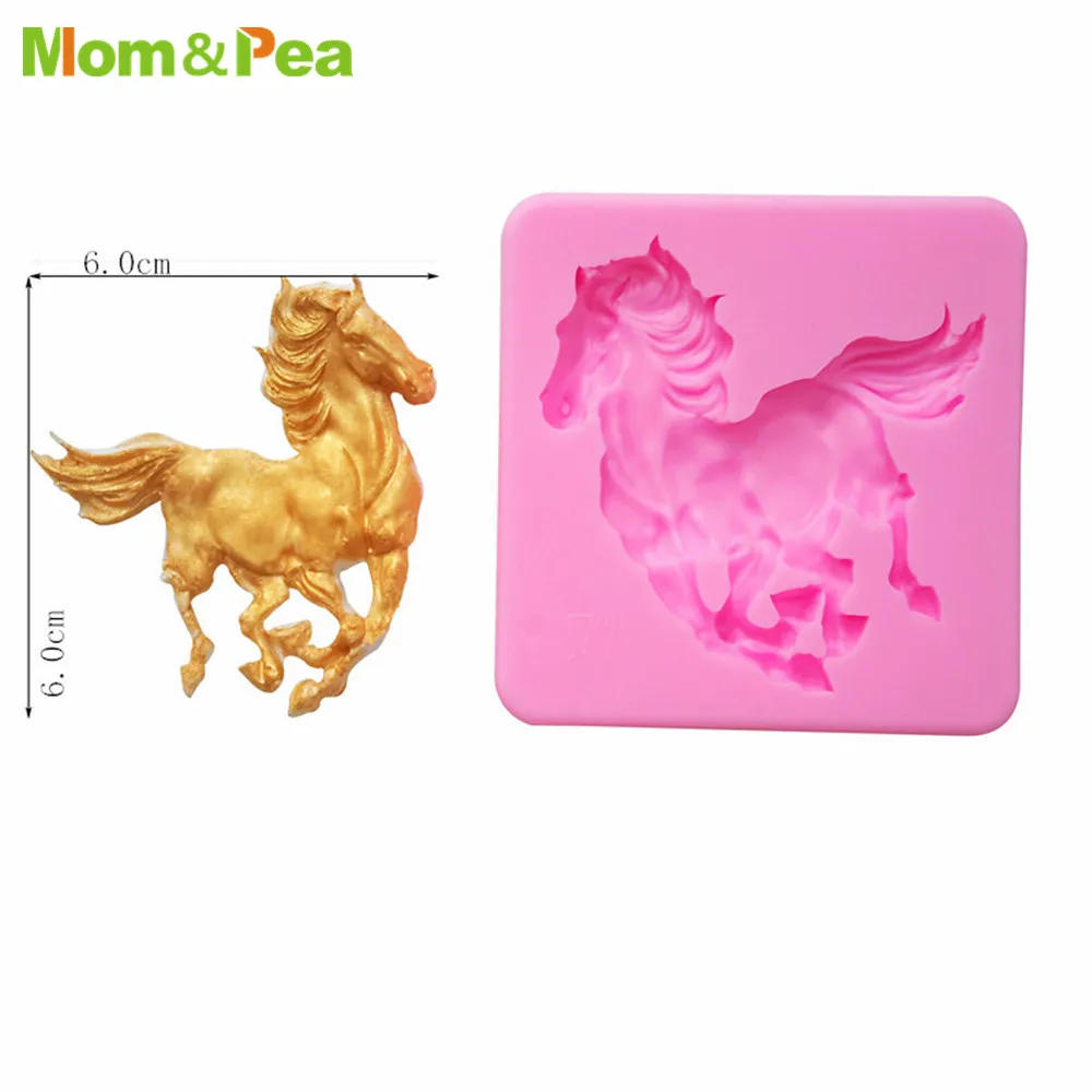 Силиконовая форма Mom & Pea MPA0760 в форме лошади украшение для торта 3D помадки пищевой