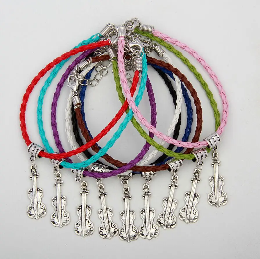 50 шт. модные ювелирные изделия винтажные серебряные скрипки музыкальное