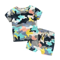 2020 new boy camouflage summer clothes sets elastic force t shirtshorts baby kids two piece suit childrens clothing bosudhsou