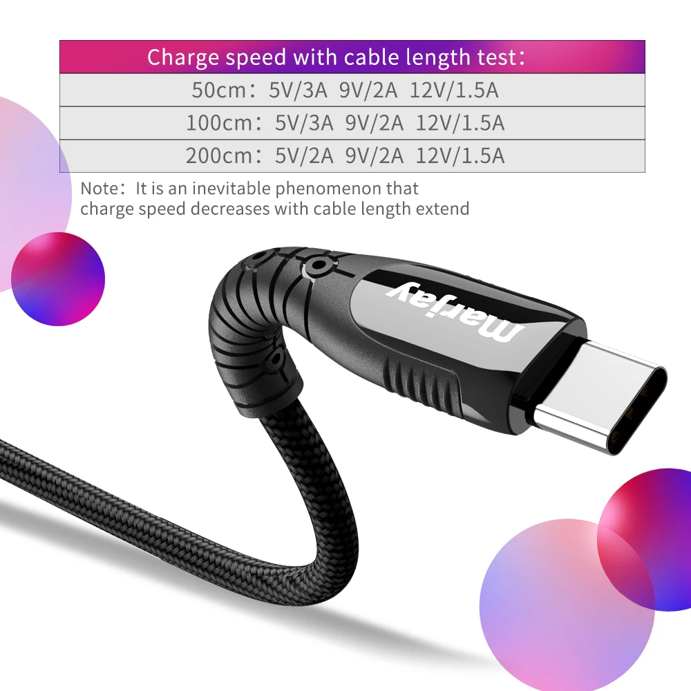 Кабель Marjay USB Type-C для Samsung Galaxy S10 S9 S8 Plus Xiaomi 3A Быстрая зарядка | Мобильные телефоны и