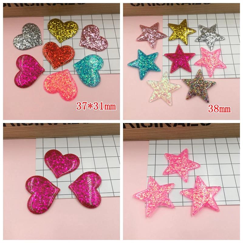 5 шт. милые блестящие пятизвездочные блестки с сердечками для заколки рукоделия