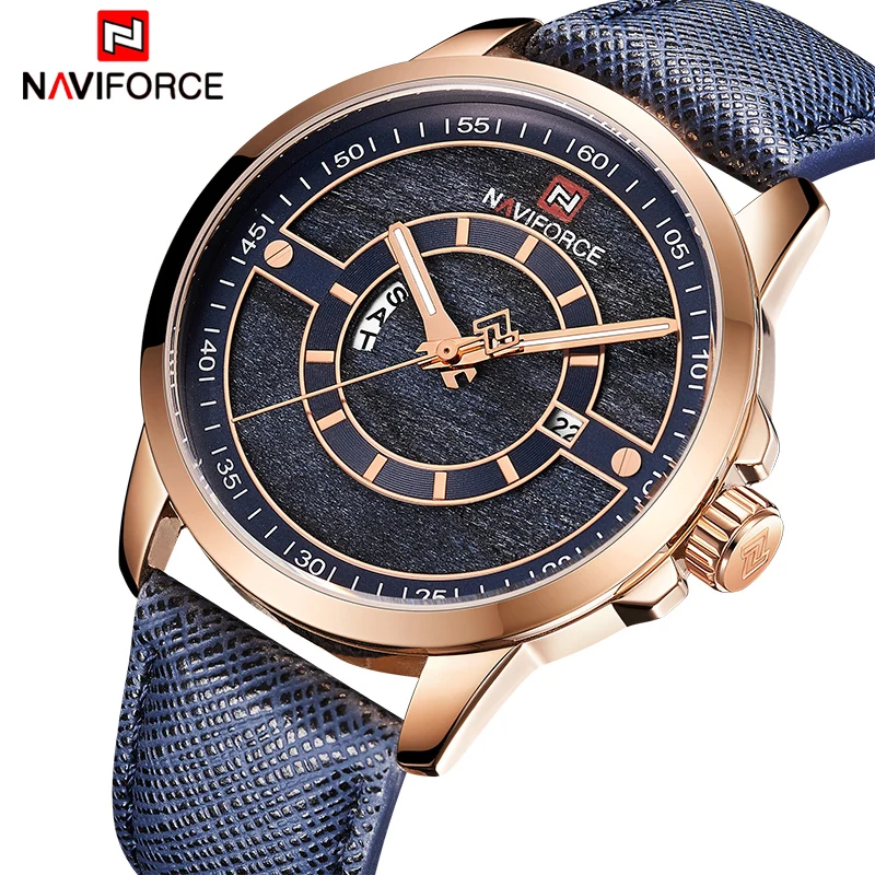 Часы наручные NAVIFORCE Мужские кварцевые люксовые брендовые модные повседневные