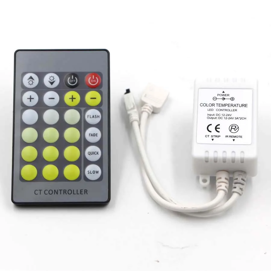 5 м двойной Цвет 5050 2835 SMD CCT Цвет Температура регулируемый и затемнения Светодиодные ленты свет+ пульт+ питание адаптер