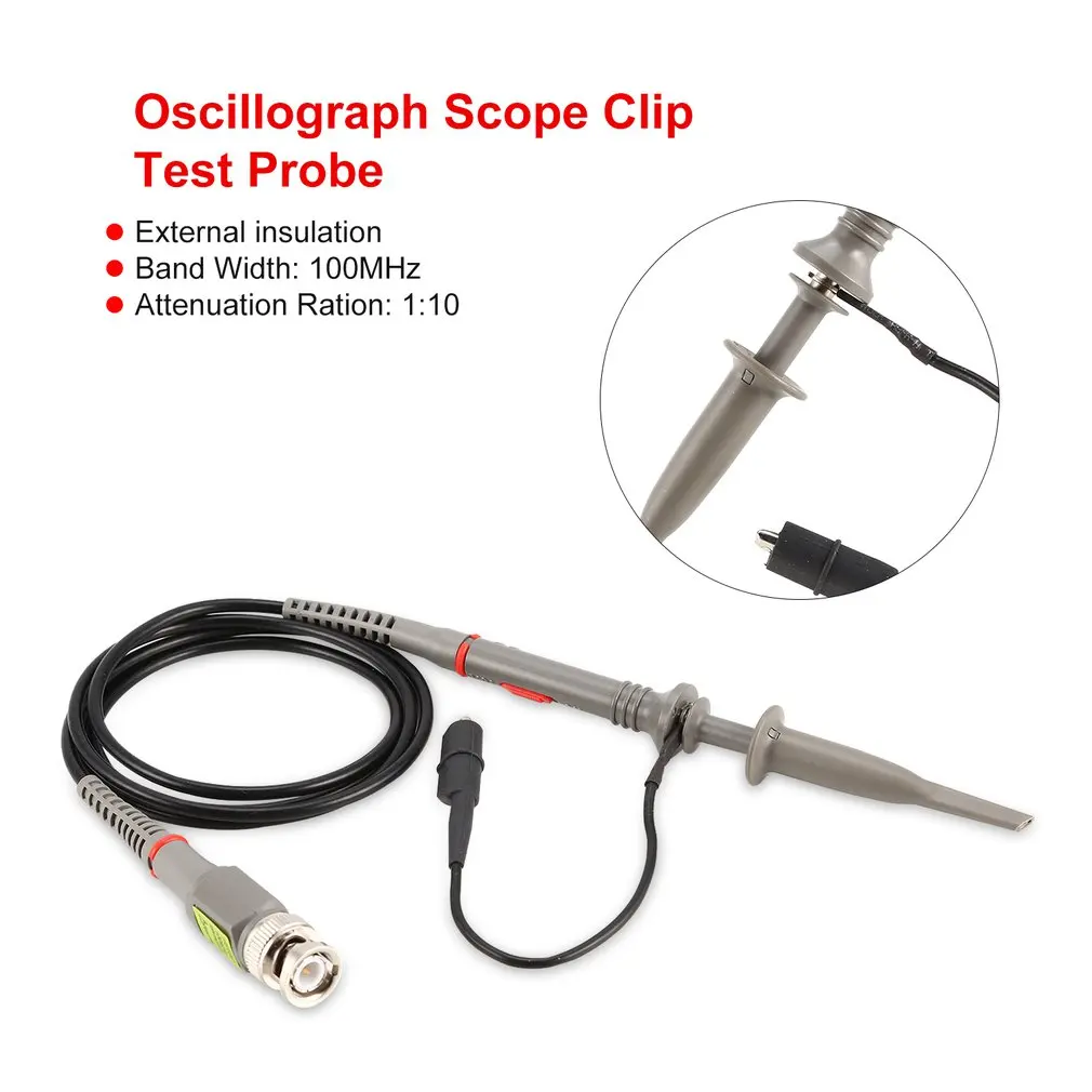 2PCS 100MHZ Oscilloscope Probe Oscillograph Scope Clip Test P6100 DIY Leads High Precision Analyzer Alligator 1:10 | Инструменты
