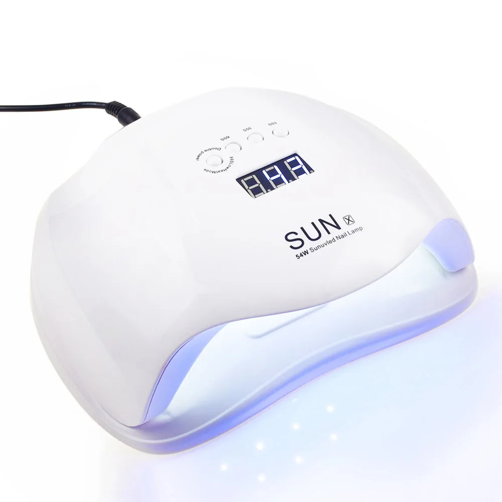 SUNX 54W УФ светодиодный светильник для ногтей 54 Вт SUNX Сушилка для ногтей 36 шт. светодиодный светильник для маникюра умный ЖК-дисплей для всех гель-лаков инструмент для дизайна ногтей - Цвет: SUNX 54W