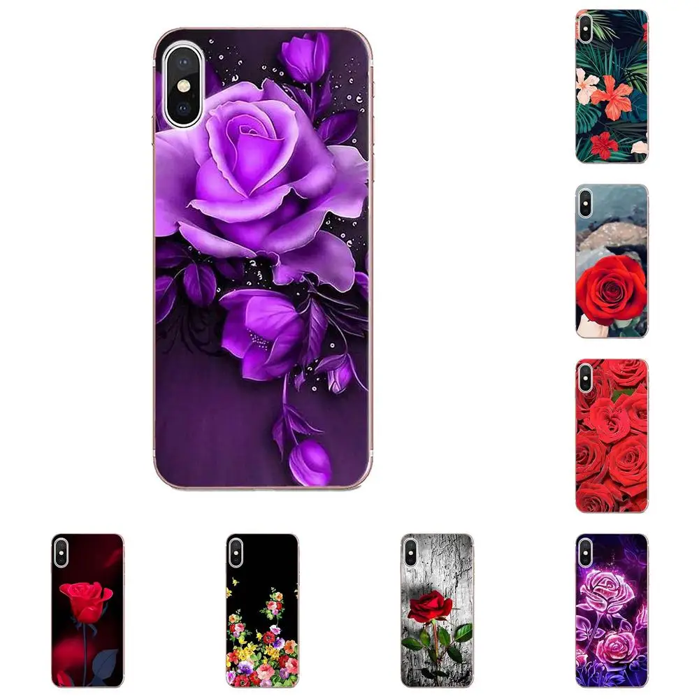 Красивые красные розы цветы для Galaxy J1 J2 J3 J330 J4 J5 J6 J7 J730 J8 2015 2016 2017 2018 мини Pro мягкие
