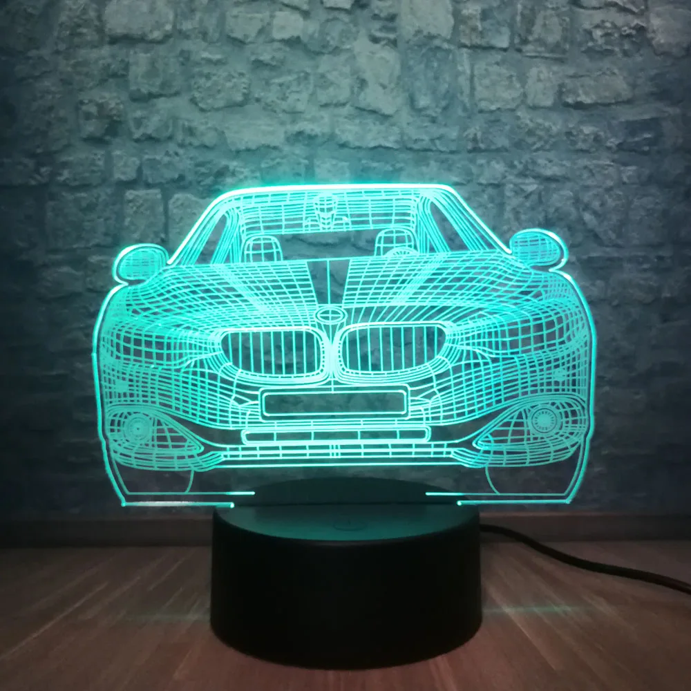3D лампа для автомобиля разноцветная RGB светодиодный USB настольный ночник