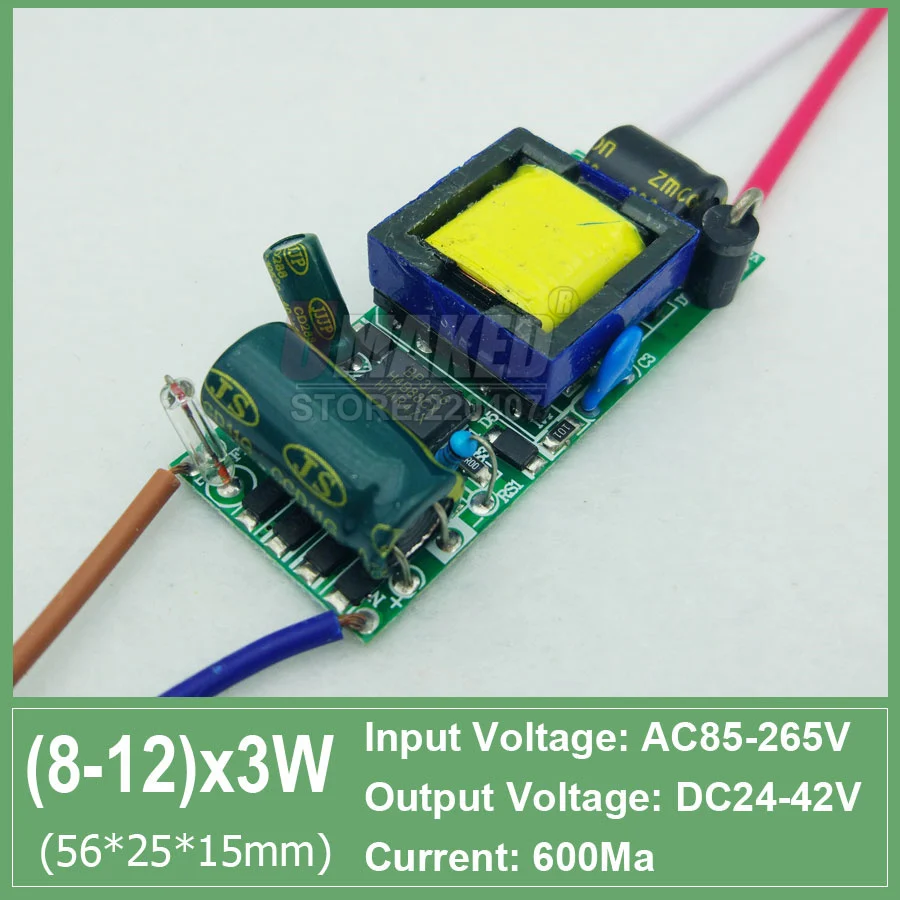 AC85-277V светодиодный драйвер 2-3x3w 4-7x3w 8-12x3w 12-18x3w 18-24x3w 600mA 650mA постоянный ток трансформаторы Питание