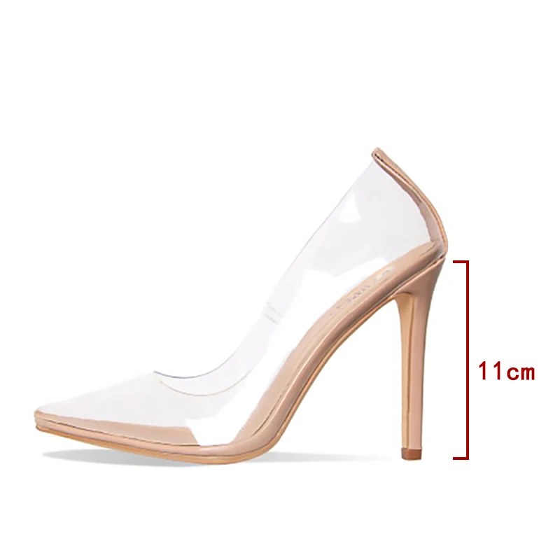 Khaki 11CM Perixire/женские туфли-лодочки; коллекция года; прозрачные туфли на очень высоком каблуке; пикантные туфли с острым носком без застежки для свадебной вечеринки; женские туфли-лодочки на тонком каблуке - Цвет: Khaki 11CM