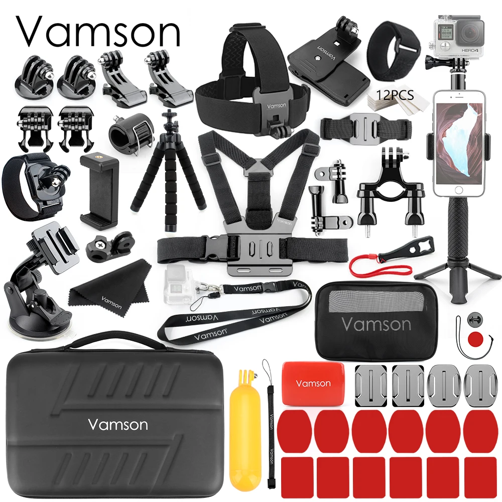 

Vamson for Mijia Sports Camera Accessories Kits for Go pro Hero 7 6 5 for Xiaomi Yi 4K New Fashion Bag for DJI OSMO Action VS82