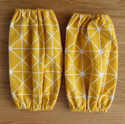 Adult yellow Простой хлопок белье качество кухня нарукавник детей и рука взрослого человека рукава Чехлы для готовки выпечки 1 пара - Цвет: Adult yellow