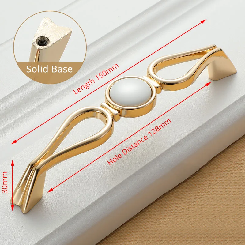 Handle-1095-128GW KAK белая Creamic золотая для шкафа ручки и ручки выдвижные ящики кухонные дверные ручки Золотая Мебельная ручка дверная фурнитура для шкафа - Цвет: Handle-1095-128GW