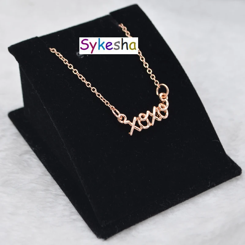 Promotion Gift Monogram Words Necklace XOXO Pendant Women's Jewelry Lovers' Love you Hugs and Kisses | Украшения и