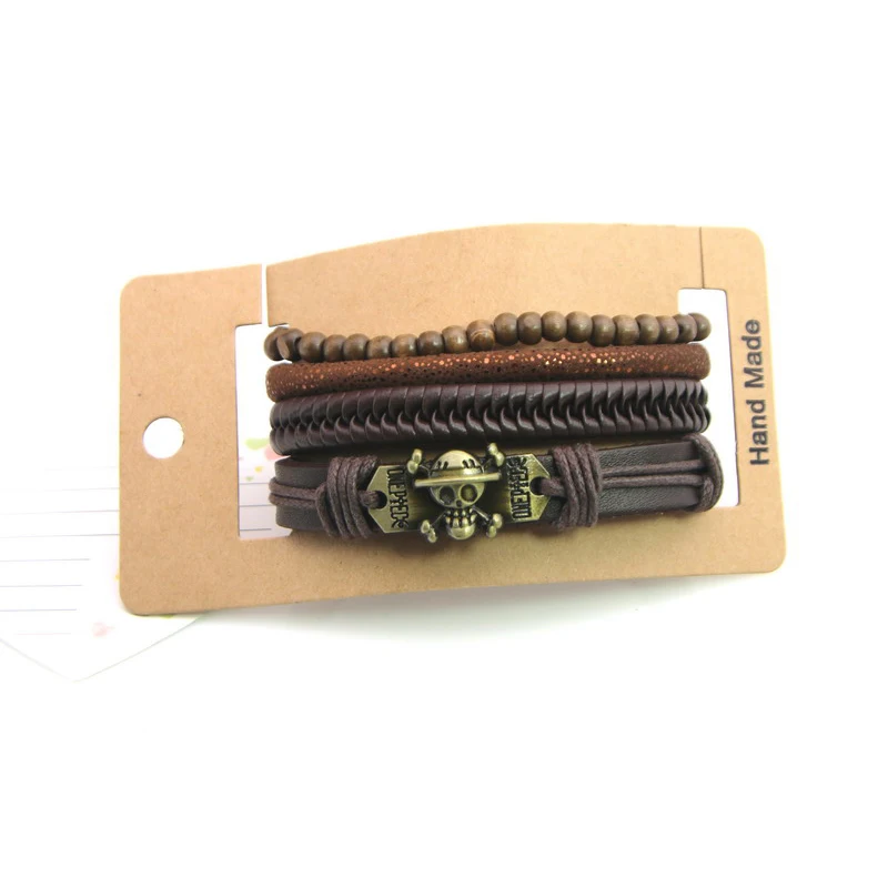 4 шт./компл. модный винтажный браслет из деревянных бусин ручной работы в стиле